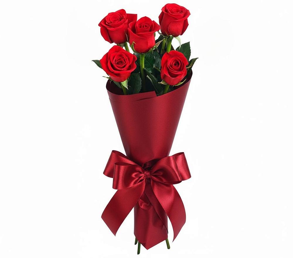 Букет 5 Красных роз Эдлесс Лав в Улькан