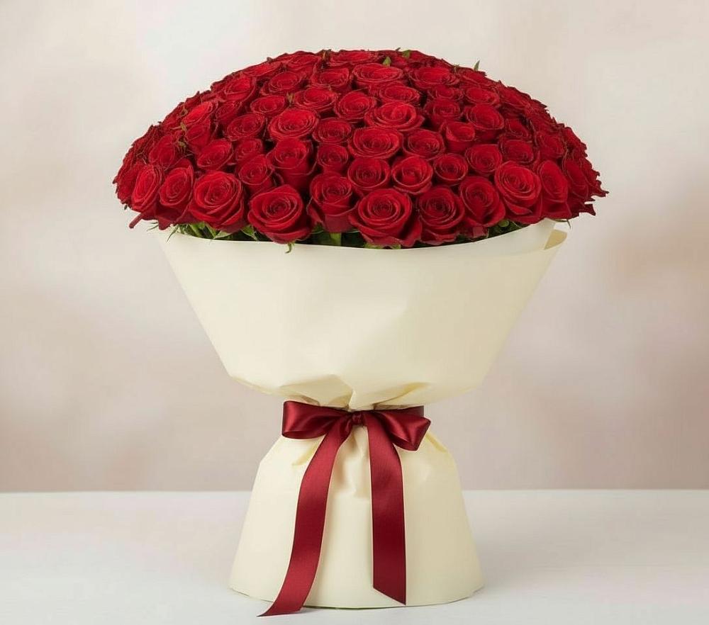 Букет 101 Красная роза Милано в Улькан
