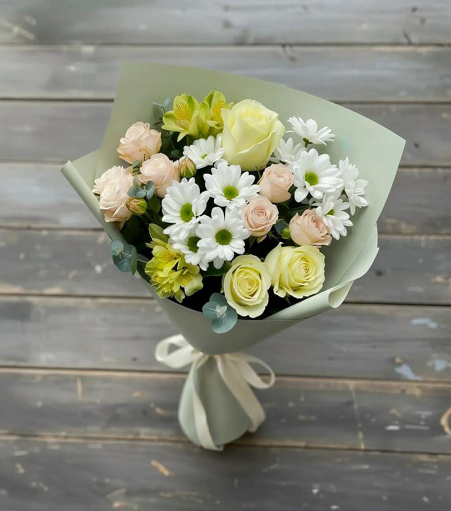 Букет цветов из: Альстромерии, Розы и Хризантемы в Улькан