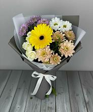Букет цветов из:  Розы, Герберы и Хризантемы в Улькан