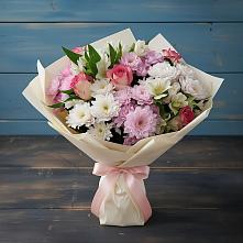 Букет цветов из:  Хризантемы, Альстромерии и Розы в Улькан
