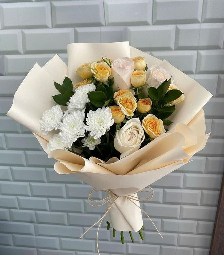 Букет цветов из: Розы и Хризантемы в Улькан