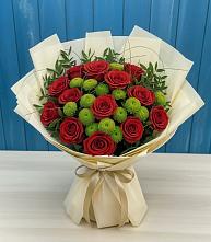 Букет цветов из:  Розы и Хризантемы #REPLACE_PRED# Улькан