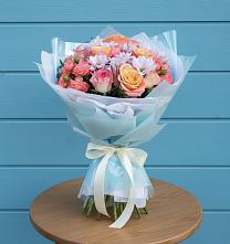 Букет цветов из:  Хризантемы и Розы в Улькан